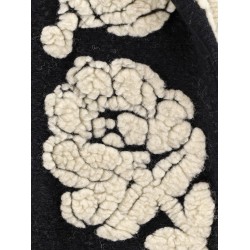 Wool blend coat with Floral Arabesque motif