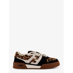Fendi Match suede and pony skin low-top sneakers