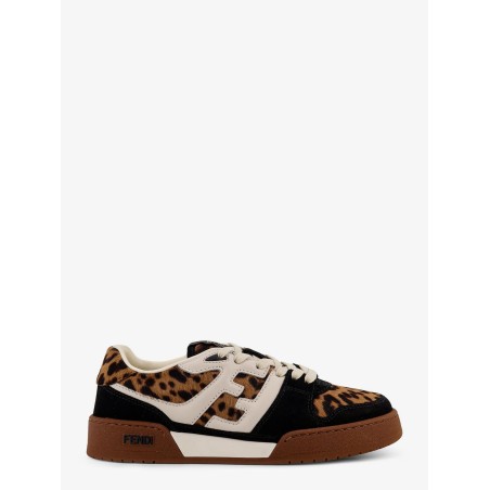 Fendi Match suede and pony skin low-top sneakers