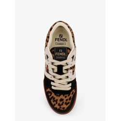 Fendi Match suede and pony skin low-top sneakers