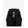 Nylon backpack with leather inserts