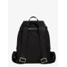 Nylon backpack with leather inserts