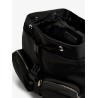 Nylon backpack with leather inserts