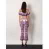 Silk trousers with Maiolica print