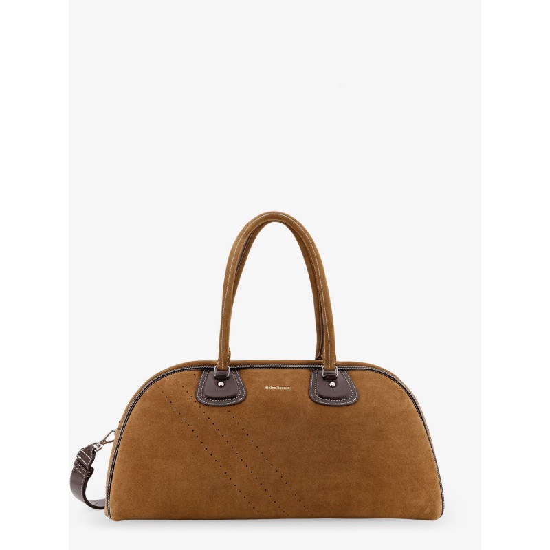 Suede travel bag with leather details