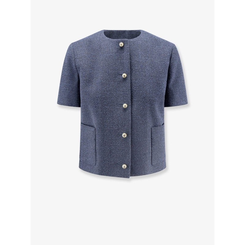 Bouclé virgin wool blend blazer