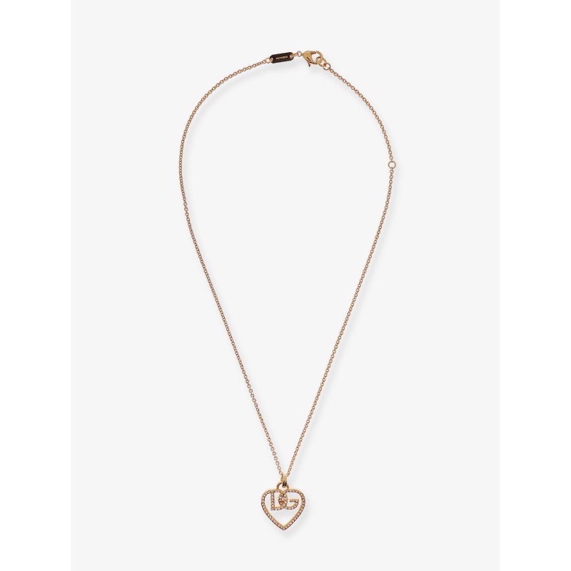 Gold necklace with rhinestones