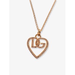 Gold necklace with rhinestones