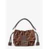Mamma Baguette Small FF velvet jacquard crossbody bag