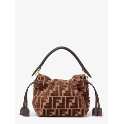 Mamma Baguette Small FF velvet jacquard crossbody bag