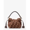 Mamma Baguette Small FF velvet jacquard crossbody bag