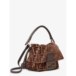 Mamma Baguette Small FF velvet jacquard crossbody bag