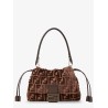 Mamma Baguette Medium FF velvet jacquard crossbody bag