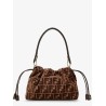 Mamma Baguette Medium FF velvet jacquard crossbody bag