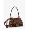 Mamma Baguette Medium FF velvet jacquard crossbody bag