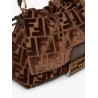 Mamma Baguette Medium FF velvet jacquard crossbody bag