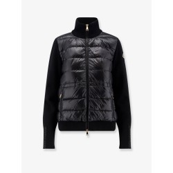 Nylon down jacket with virgin wool inserts