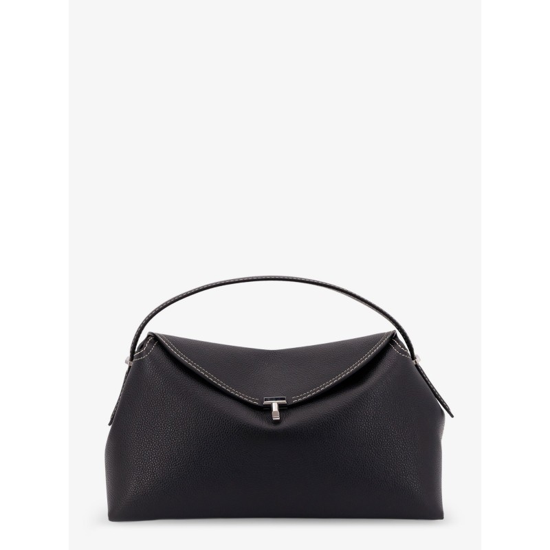 T-Lock leather handbag with contrasting stitching