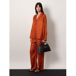 T-Lock leather handbag with contrasting stitching