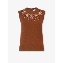 Sleeveless wool and cashmere sweater