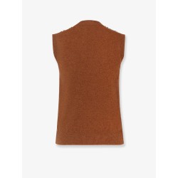 Sleeveless wool and cashmere sweater