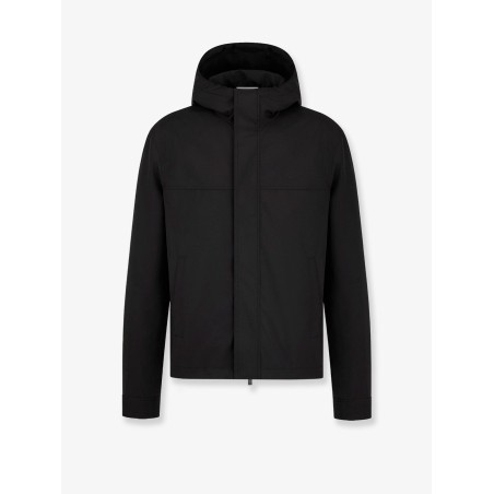 Hooded jacket with iconic embroidery