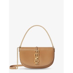 Wallet on Chain Fendigraphy leather shoulder bag