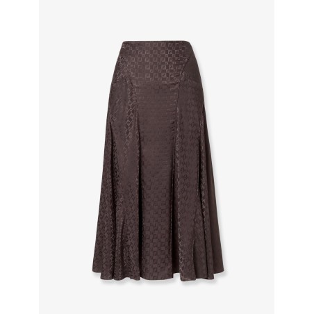 Midi FF jacquard silk skirt