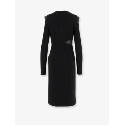 Crepe mini dress with V-neckline