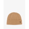 Wool blend cable knit beanie hat