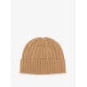 Wool blend cable knit beanie hat