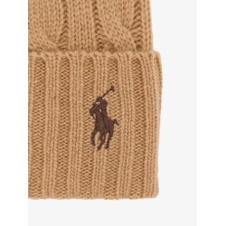 Wool blend cable knit beanie hat