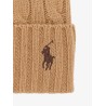 Wool blend cable knit beanie hat