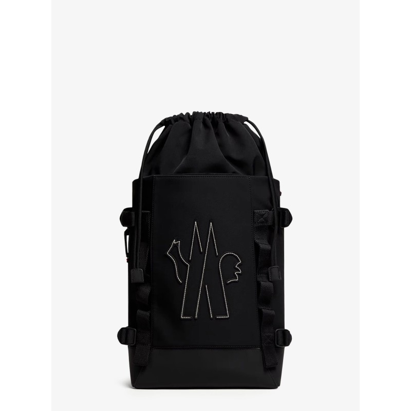 Nylon backpack with logo patch