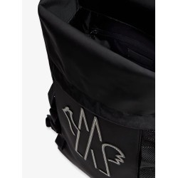 Nylon backpack with logo patch