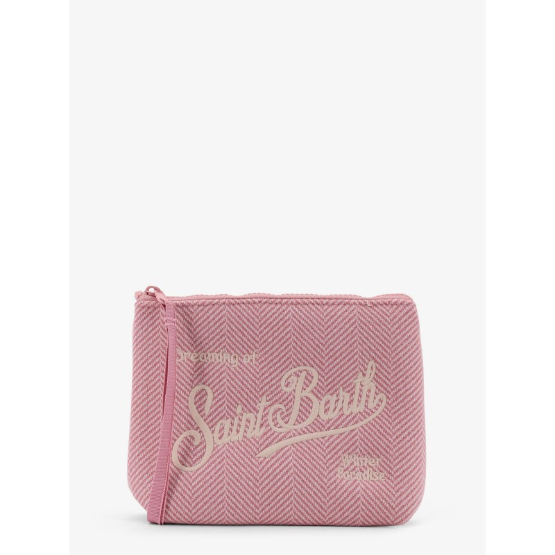 Aline Wool clutch with herringbone motif