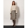 Virgin wool and silk midi skirt