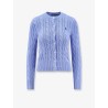 Cotton cardigan with contrasting logo
