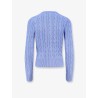 Cotton cardigan with contrasting logo