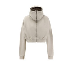 Cropped Full Zip cotton sweatshirt