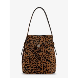 Belted Pony Hair Bucket Bag