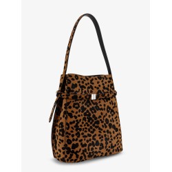 Belted Pony Hair Bucket Bag