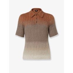 Dégradé mohair and wool polo shirt