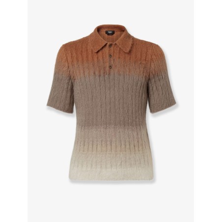 Dégradé mohair and wool polo shirt