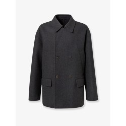 Double-breasted wool felt peacoat