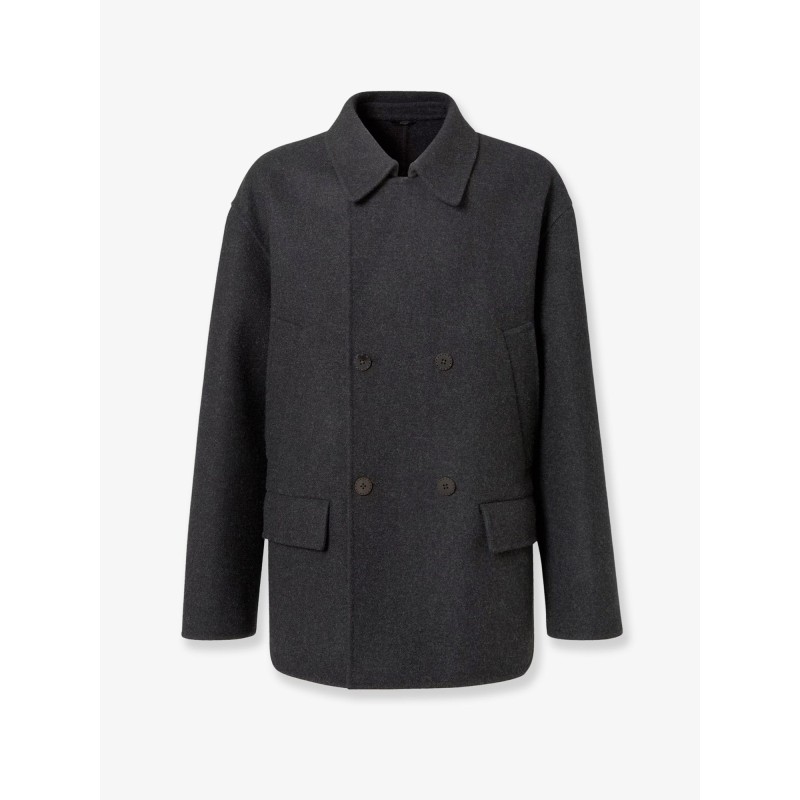Double-breasted wool felt peacoat