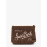 Aline Wool clutch with herringbone motif and rhinestones