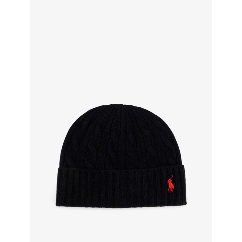 Wool blend cable knit beanie hat