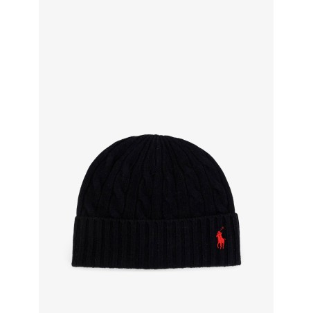 Wool blend cable knit beanie hat