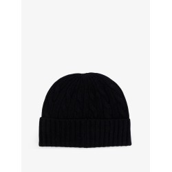 Wool blend cable knit beanie hat